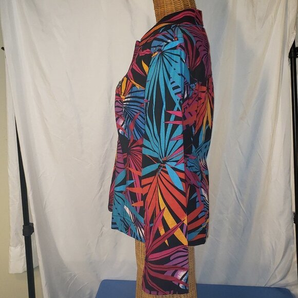 Ladies ANALOGY Multi-colored Palm Leaves Jacket - M - Picture 3 of 5